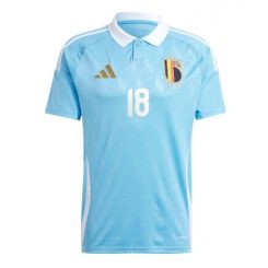 België Orel Mangala #18 Uitshirt EK 2024 Voetbalshirts Korte Mouw-1