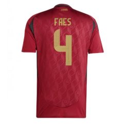 België Wout Faes #4 Thuisshirt EK 2024 Voetbalshirts Korte Mouw