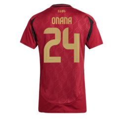 Dames België Amadou Onana #24 Thuisshirt EK 2024 Voetbalshirts Korte Mouw