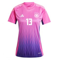 Dames Duitsland Thomas Muller #13 Uitshirt EK 2024 Voetbalshirts Korte Mouw-1