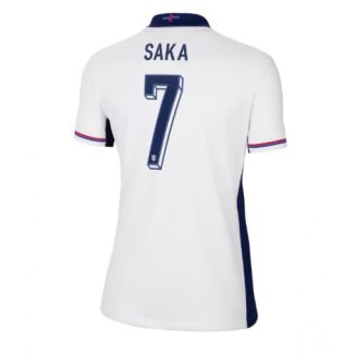 Dames Engeland Bukayo Saka #7 Thuisshirt EK 2024 Voetbalshirts Korte Mouw