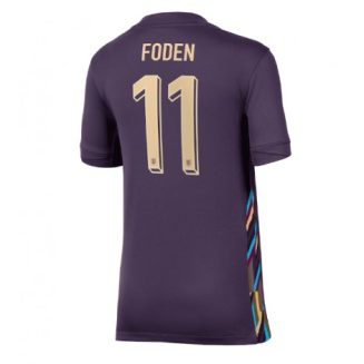 Dames Engeland Phil Foden #11 Uitshirt EK 2024 Voetbalshirts Korte Mouw