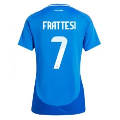 Dames Italië Davide Frattesi #7 Thuisshirt EK 2024 Voetbalshirts Korte Mouw