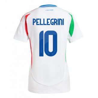 Dames Italië Lorenzo Pellegrini #10 Uitshirt EK 2024 Voetbalshirts Korte Mouw