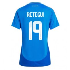 Dames Italië Mateo Retegui #19 Thuisshirt EK 2024 Voetbalshirts Korte Mouw