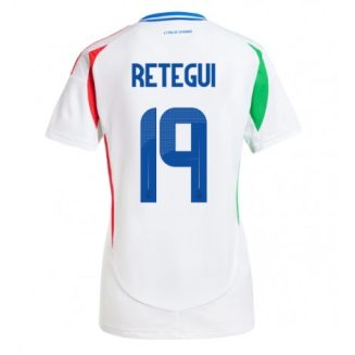 Dames Italië Mateo Retegui #19 Uitshirt EK 2024 Voetbalshirts Korte Mouw