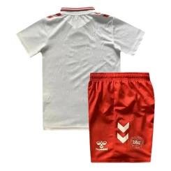 Denemarken Uitshirt EK 2024 Kids Voetbalshirts Korte Mouw-1