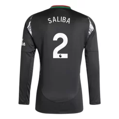 Goedkope Arsenal William Saliba #2 Uitshirt 2024-2025 Lange Mouwen Kopen