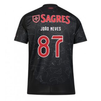 Goedkope Benfica Joao Neves #87 Uitshirt 2024-2025 Voetbalshirts Korte Mouw Kopen