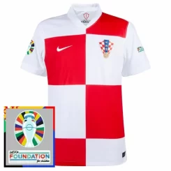 Goedkope EK 2024 Kroatië Thuisshirt Korte Mouw Patch Kopen