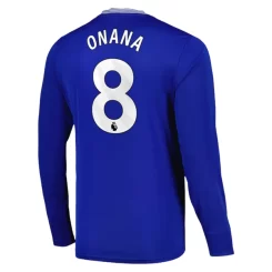 Goedkope Everton Amadou Onana #8 Thuisshirt 2024-2025 Lange Mouwen Kopen