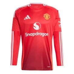 Goedkope Manchester United Bruno Fernandes #8 Thuisshirt 2024-2025 Lange Mouwen Kopen-1