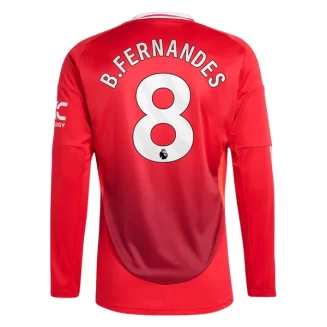 Goedkope Manchester United Bruno Fernandes #8 Thuisshirt 2024-2025 Lange Mouwen Kopen