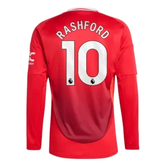 Goedkope Manchester United Marcus Rashford #10 Thuisshirt 2024-2025 Lange Mouwen Kopen