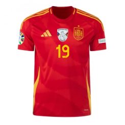 Goedkope Spanje Lamine Yamal #19 Thuisshirt EK 2024 Voetbalshirts Korte Mouw Kopen-1