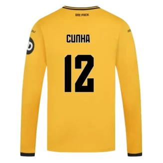 Goedkope Wolves Matheus Cunha #12 Thuisshirt 2024-2025 Lange Mouwen Kopen