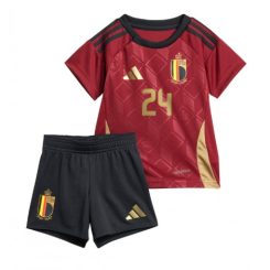 Kids België Amadou Onana #24 Thuisshirt EK 2024 Voetbalshirts Korte Mouw (+ Korte broeken)-1