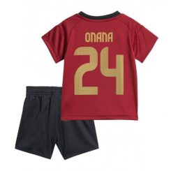 Kids België Amadou Onana #24 Thuisshirt EK 2024 Voetbalshirts Korte Mouw (+ Korte broeken)