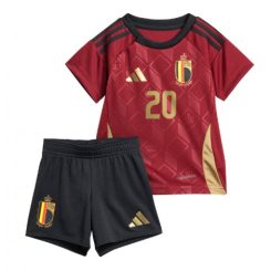 Kids België Lois Openda #20 Thuisshirt EK 2024 Voetbalshirts Korte Mouw (+ Korte broeken)-1