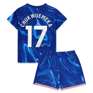 Kids Chelsea Carney Chukwuemeka #17 Thuisshirt 2024-2025 Korte Mouw (+ Korte broeken)