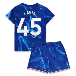 Kids Chelsea Roméo Lavia #45 Thuisshirt 2024-2025 Korte Mouw (+ Korte broeken)