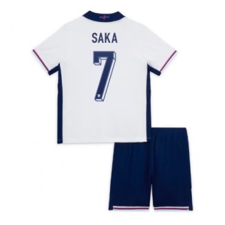 Kids Engeland Bukayo Saka #7 Thuisshirt EK 2024 Voetbalshirts Korte Mouw (+ Korte broeken)