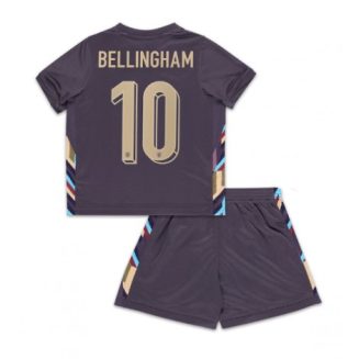 Kids Engeland Jude Bellingham #10 Uitshirt EK 2024 Voetbalshirts Korte Mouw (+ Korte broeken)