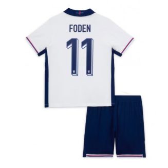 Kids Engeland Phil Foden #11 Thuisshirt EK 2024 Voetbalshirts Korte Mouw (+ Korte broeken)