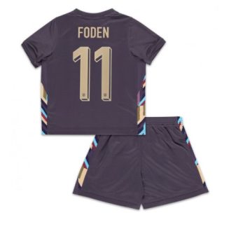 Kids Engeland Phil Foden #11 Uitshirt EK 2024 Voetbalshirts Korte Mouw (+ Korte broeken)