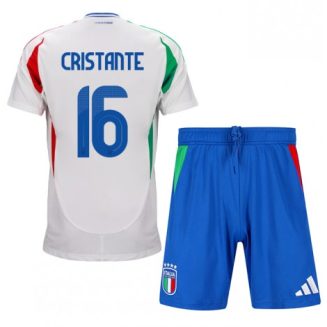 Kids Italië Bryan Cristante #16 Uitshirt EK 2024 Voetbalshirts Korte Mouw (+ Korte broeken)