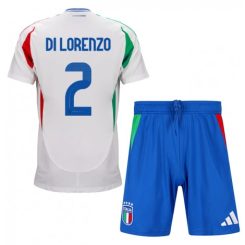 Kids Italië Giovanni Di Lorenzo #2 Uitshirt EK 2024 Voetbalshirts Korte Mouw (+ Korte broeken)