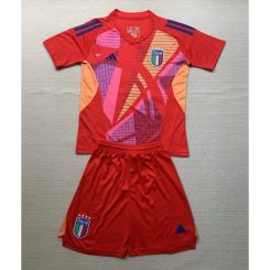 Kids Italië Keeper Uitshirt EK 2024 Voetbalshirts Korte Mouw (+ Korte broeken)