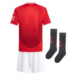 Kids Manchester United Thuisshirt 2024-25 Voetbalshirts Korte Mouw (+ Korte broeken)-1