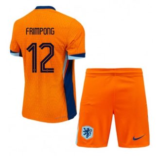 Kids Nederland Jeremie Frimpong #12 Thuisshirt EK 2024 Voetbalshirts Korte Mouw (+ Korte broeken)