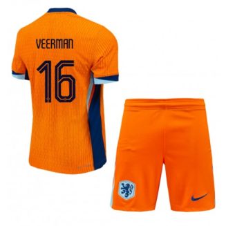 Kids Nederland Joey Veerman #16 Thuisshirt EK 2024 Voetbalshirts Korte Mouw (+ Korte broeken)