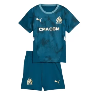 Kids Olympique de Marseille Uitshirt 2024-2025 Korte Mouw (+ Korte broeken)