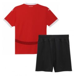 Kids Oostenrijk Thuisshirt EK 2024 Voetbalshirts Korte Mouw (+ Korte broeken)-1