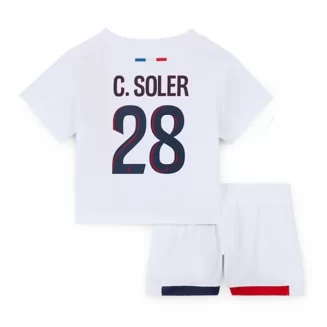 Kids Paris Saint-Germain Carlos Soler #28 Uitshirt 2024-2025 Korte Mouw (+ Korte broeken)