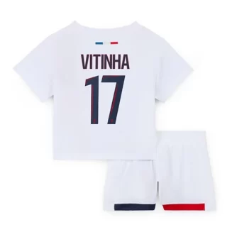 Kids Paris Saint-Germain Vitinha Ferreira #17 Uitshirt 2024-2025 Korte Mouw (+ Korte broeken)