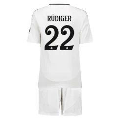 Kids Real Madrid Antonio Rudiger #22 Thuisshirt 2024-2025 Korte Mouw (+ Korte broeken)