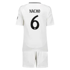 Kids Real Madrid Nacho #6 Thuisshirt 2024-2025 Korte Mouw (+ Korte broeken)