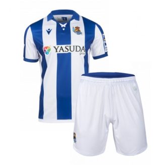 Kids Real Sociedad Thuisshirt 2024-2025 Voetbalshirts Korte Mouw (+ Korte broeken)