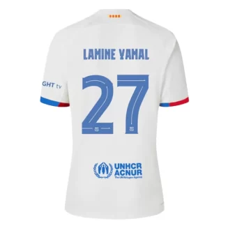 Kopen Barcelona Lamine Yamal #27 Uitshirt 2023-2024 Korte Mouw