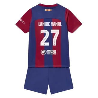 Kopen Kids Barcelona Lamine Yamal #27 Thuisshirt 2023-2024 Korte Mouw