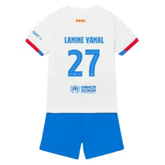 Kopen Kids Barcelona Lamine Yamal #27 Uitshirt 2023-2024 Korte Mouw