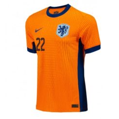 Nederland Denzel Dumfries #22 Thuisshirt EK 2024 Voetbalshirts Korte Mouw-1