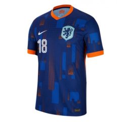 Nederland Donyell Malen #18 Uitshirt EK 2024 Voetbalshirts Korte Mouw-1