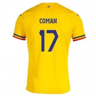 Kopen EK 2024 Roemenië Coman #17 Thuisshirt Korte Mouw