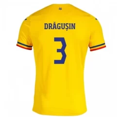 Kopen EK 2024 Roemenië Radu Drăgușin #3 Thuisshirt Korte Mouw