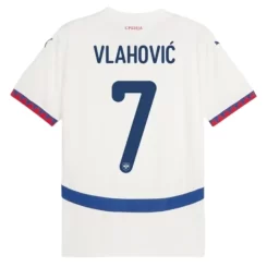 Kopen EK 2024 Servië Dušan Vlahović #7 Uitshirt Korte Mouw